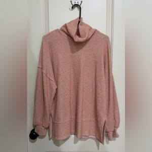 Cozy Coral Turtleneck Sweater